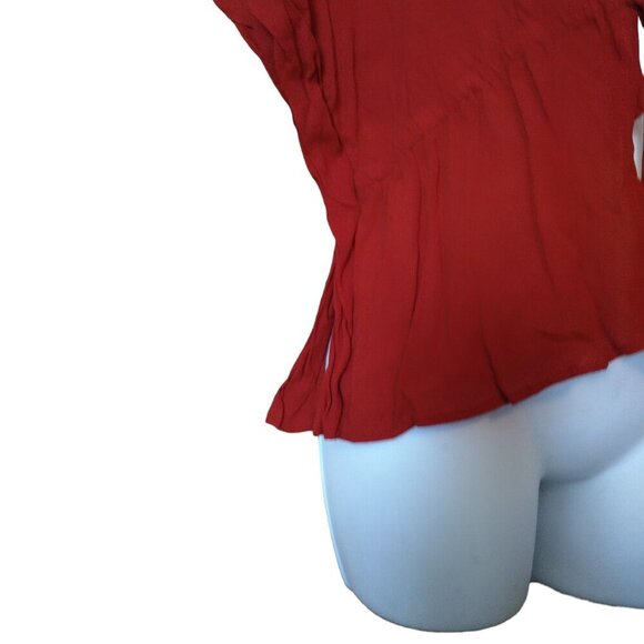 Forever 21 Contemporary Women's XS Sleeveless Red Tie Front Cover Up Top - Picture 3 of 4